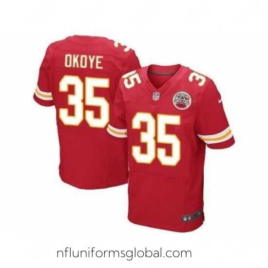 Sumptuous Nike Kansas City Chiefs 35 Christian Okoye Red Elite Stitched NFL Jersey