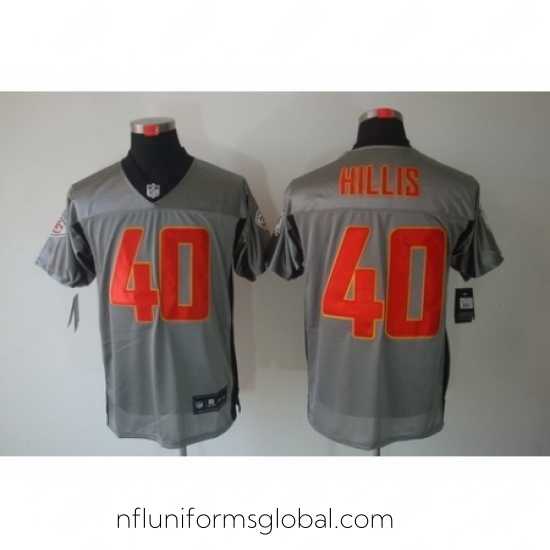 Alluring Nike Kansas City Chiefs 40 Peyton Hillis Grey Elite Shadow NFL Jersey