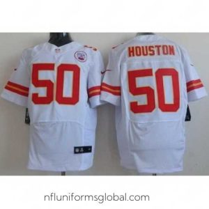 Stunning Nike Kansas City Chiefs 50 Justin Houston White Elite NFL Jersey