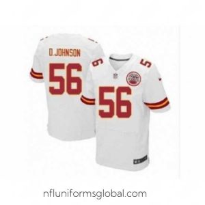 Divine Nike Kansas City Chiefs 56 Derrick Johnson white Elite NFL Jersey