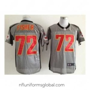 Irresistible Nike Kansas City Chiefs 72 Eric Fisher grey Elite shadow NFL Jersey