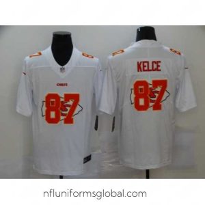 Gorgeous Nike Kansas City Chiefs 87 Travis Kelce White Shadow Logo Limited Jersey