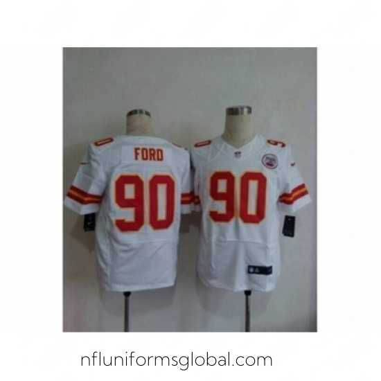 Divine Nike Kansas City Chiefs 90 Dee Ford white Elite NFL Jersey