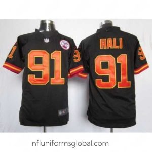 Captivating Nike Kansas City Chiefs 91 Tamba Hali Black Game NFL Jersey