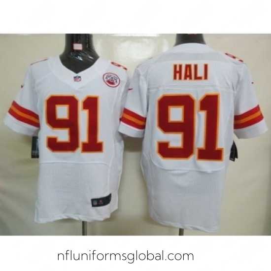 Exquisite Nike Kansas City Chiefs 91 Tamba Hali White Elite NFL Jersey