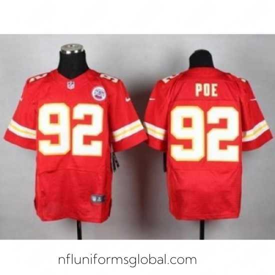 Captivating Nike Kansas City Chiefs 92 Dontari Poe Red Elite NFL Jersey