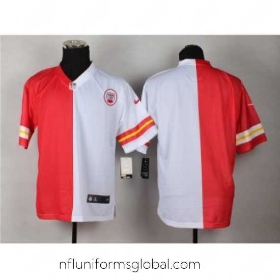 Alluring Nike Kansas City Chiefs blank red whote Elite Split NFL Jersey