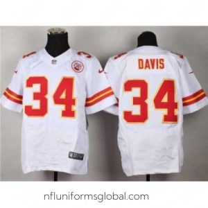 Gorgeous Nike kansas city chiefs 34 Knile Davis White Elite NFL Jersey