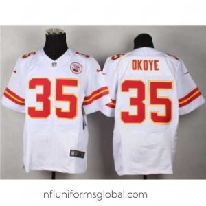 Stunning Nike kansas city chiefs 35 Christian Okoye White Elite NFL Jersey