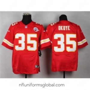 Stunning Nike kansas city chiefs 35 Christian Okoye red Elite NFL Jersey