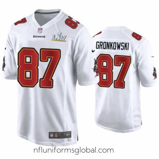 Stunning Rob Gronkowski Buccaneers White Super Bowl Lv Game Fashion Jersey