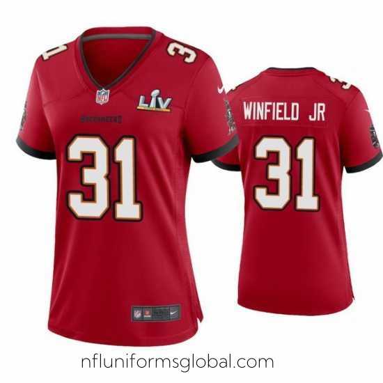 Stunning Antoine Winfield Jr. Buccaneers Red Super Bowl Lv Game Jersey