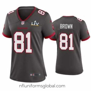 Captivating Antonio Brown Buccaneers Pewter Super Bowl Lv Game Jersey