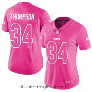 Gorgeous Chiefs 34 Darwin Thompson Pink Stitched Football Limited Rush Fashion Jersey