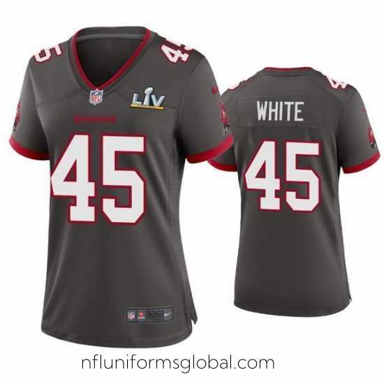 Divine Devin White Buccaneers Pewter Super Bowl Lv Game Jersey
