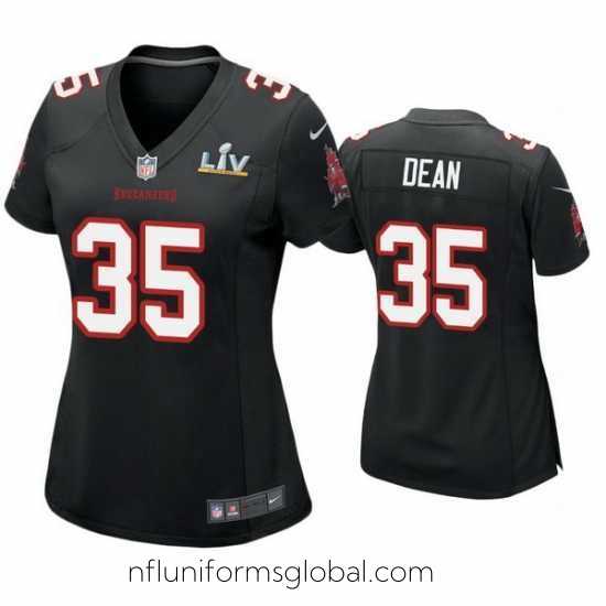 Stunning Jamel Dean Buccaneers Black Super Bowl Lv Game Fashion Jersey