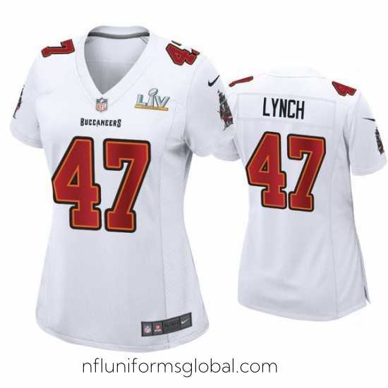 Exquisite John Lynch Buccaneers White Super Bowl Lv Game Fashion Jersey