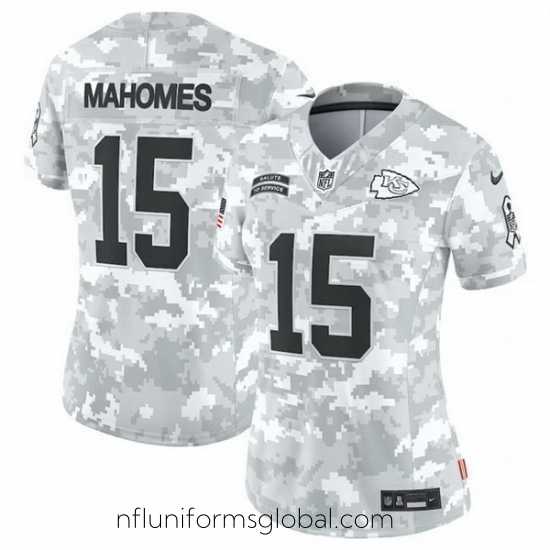 Stunning Kansas City Chiefs 15 Patrick Mahomes 2024 F.U.S.E Arctic Camo Salute To Service Limited Stitched Football Jersey