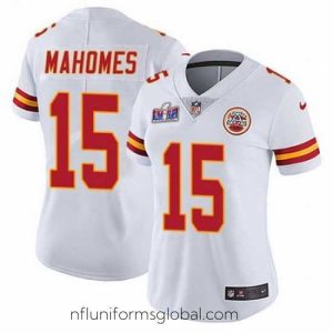 Enchanting Kansas City Chiefs 15 Patrick Mahomes White Vapor Untouchable Limited Stitched Football 2024 Super Bowl LVIII Jersey