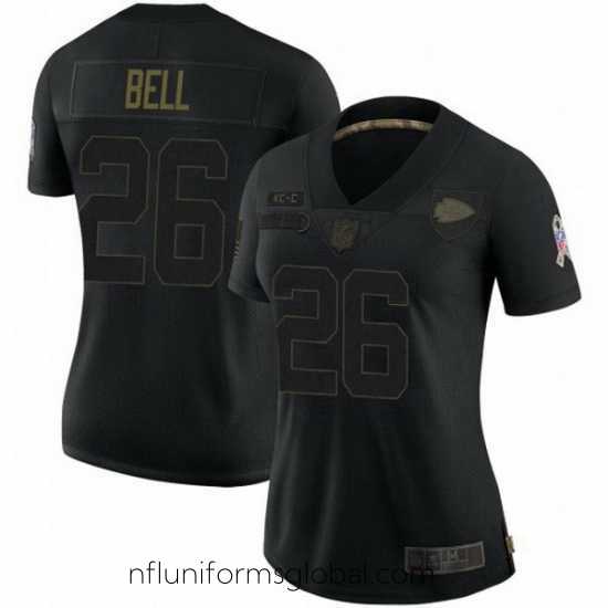 Stunning Kansas City Chiefs 26 Le'Veon Bell Black Camo Salute To Service Limited Jersey