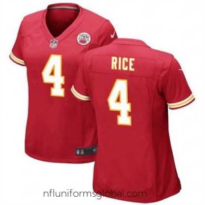 Ravishing Kansas City Chiefs 4 Rashee Rice Red Stitched Jersey  Run Small