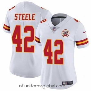 Stunning Kansas City Chiefs 42 Carson Steele White Vapor Untouchable Limited Stitched Jersey
