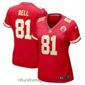 Exquisite Kansas City Chiefs 81 Blake Bell Red Stitched Jersey  Run Small