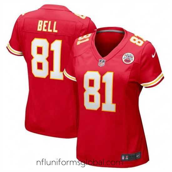 Exquisite Kansas City Chiefs 81 Blake Bell Red Stitched Jersey Run Small