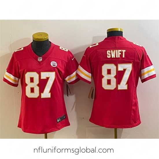 Stunning Kansas City Chiefs 87 Taylor Swift Red Vapor Untouchable Limited Stitched Jersey