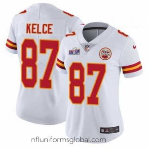 Enchanting Kansas City Chiefs 87 Travis Kelce White Vapor Untouchable Limited Stitched Football 2024 Super Bowl LVIII Jersey