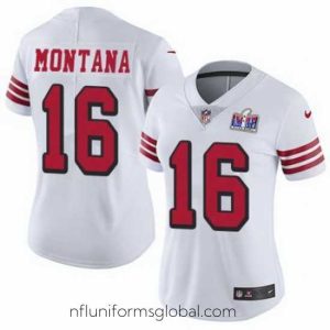 Enchanting NFL San Francisco 49ers 16 Joe Montana White Throwback Vapor Untouchable Limited Stitched 2024 Super Bowl LVIII Jersey