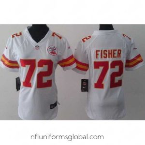 Stunning Nike Kansas City Chiefs 72 Eric Fisher White NFL Jerseys