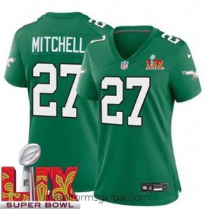 Alluring Philadelphia Eagles Quinyon Mitchell #27 Kelly Green 2024 2025 Super Bowl LIX F.U.S.E Stitched NFL Jersey