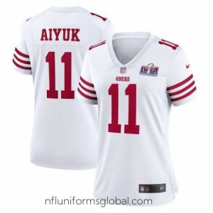 Captivating San Francisco 49ers 11 Brandon Aiyuk White 2023 F.U.S.E  Vapor Limited Stitched Football 2024 Super Bowl LVIII Jersey
