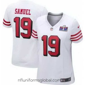 Exquisite San Francisco 49ers 19 Deebo Samuel White Throwback 2023 F.U.S.E   Vapor Untouchable Limited Stitched Football 2024 Super Bowl LVIII Jersey