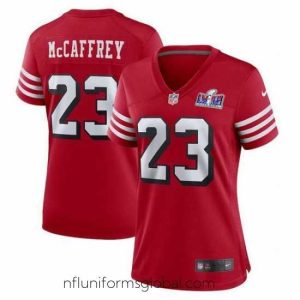 Enchanting San Francisco 49ers 23 Christian McCaffrey New Red 2023 F.U.S.E  Vapor Untouchable Limited Stitched Football 2024 Super Bowl LVIII Jersey