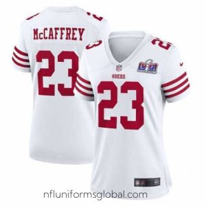 Divine San Francisco 49ers 23 Christian McCaffrey White 2023 F.U.S.E  Vapor Untouchable Limited Stitched Football 2024 Super Bowl LVIII Jersey