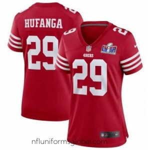 Exquisite San Francisco 49ers 29 Talanoa Hufanga Red 2023 F.U.S.E  With John Madden Patch Vapor Limited Stitched Football 2024 Super Bowl LVIII Jersey