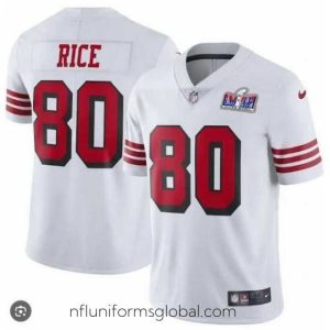Enchanting San Francisco 49ers 80 Jerry Rice White Throwback Vapor Untouchable Stitched Football 2024 Super Bowl LVIII Jersey