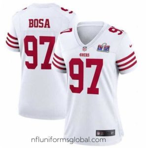 Ravishing San Francisco 49ers 97 Nick Bosa White 2023 F.U.S.E  Vapor Untouchable Limited Stitched Football 2024 Super Bowl LVIII Jersey