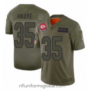 Captivating Womens Kansas City Chiefs 35 Christian Okoye Limited Camo 2019 Salute to Service Football Jersey
