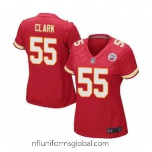 Captivating Womens Kansas City Chiefs 55 Frank Clark Game Red Team Color Football Jersey