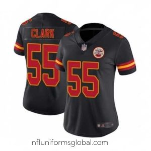 Exquisite Womens Kansas City Chiefs 55 Frank Clark Limited Black Rush Vapor Untouchable Football Jersey