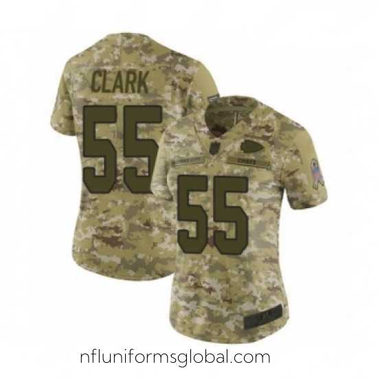 Divine Womens Kansas City Chiefs 55 Frank Clark Limited Camo 2018 Salute to Service Football Jersey