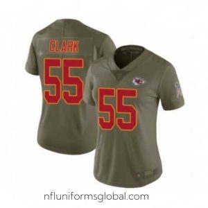 Stunning Womens Kansas City Chiefs 55 Frank Clark Limited Olive 2017 Salute to Service Football Jersey