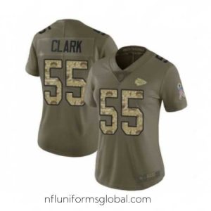 Enchanting Womens Kansas City Chiefs 55 Frank Clark Limited Olive Camo 2017 Salute to Service Football Jersey