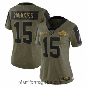 Exquisite Women's Kansas City Chiefs Patrick Mahomes Nike Olive 2021 Salute To Service Limited Player Jersey