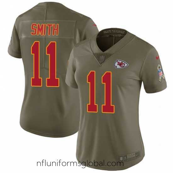 Gorgeous Womens Nike Chiefs #11 Alex Smith Olive Stitched NFL Limited 2017 Salute to Service Jersey