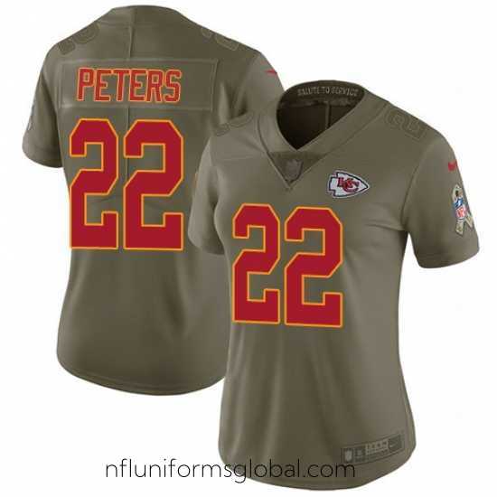 Alluring Womens Nike Chiefs #22 Marcus Peters Olive Stitched NFL Limited 2017 Salute to Service Jersey