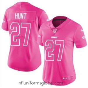 Alluring Womens Nike Chiefs #27 Kareem Hunt Pink  Stitched NFL Limited Rush Fashion Jersey